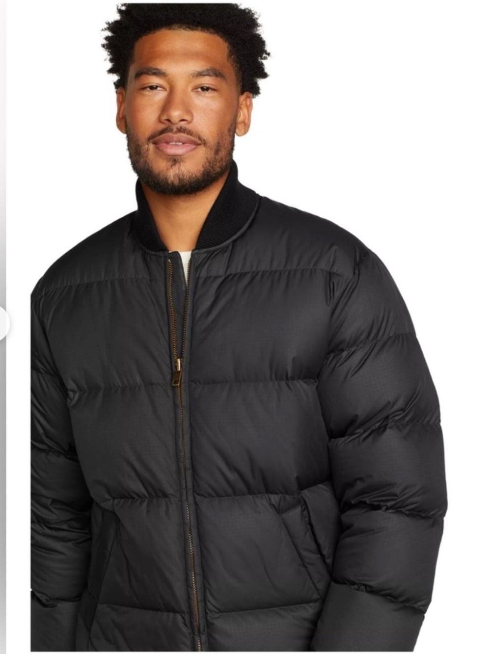 Eddie Bauer Men's Black Quilted Down Puffer Jacket Down 650